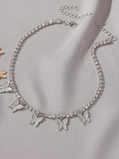 1 pieza Collar diamante colgante de mariposa adecuado para mujeres
