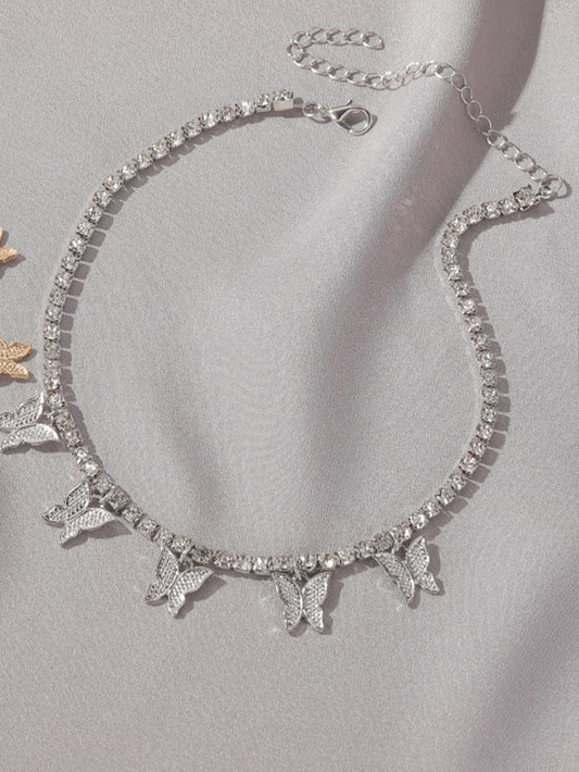 1 pieza Collar diamante colgante de mariposa adecuado para mujeres