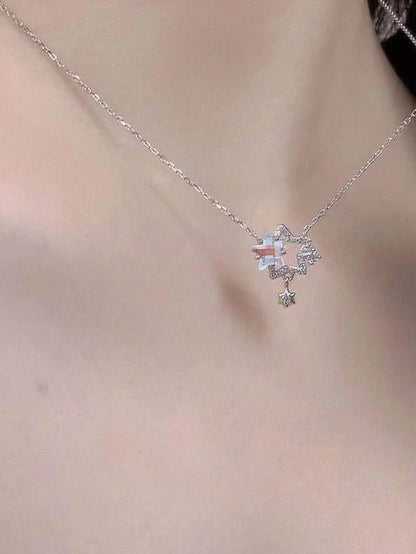 1 Collar De Estrella Iridiscente, Nueva Cadena De Clavícula De Moda De Sensación De Alta Calidad Para Mujeres En Verano