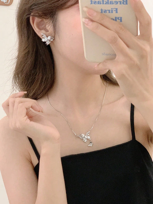 DAZY Conjunto de joyas con tema de mariposa, regalo de moda para fiesta de cumpleaños y aniversario