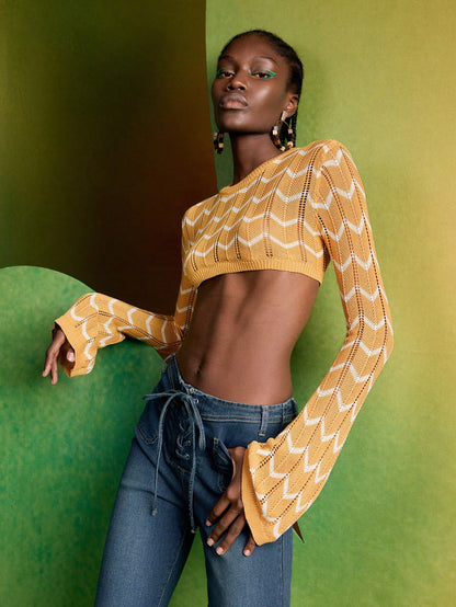 Alice McCall Suéter con cordón delantero de diseñador, ropa de mujer para otoño, para otoño e invierno