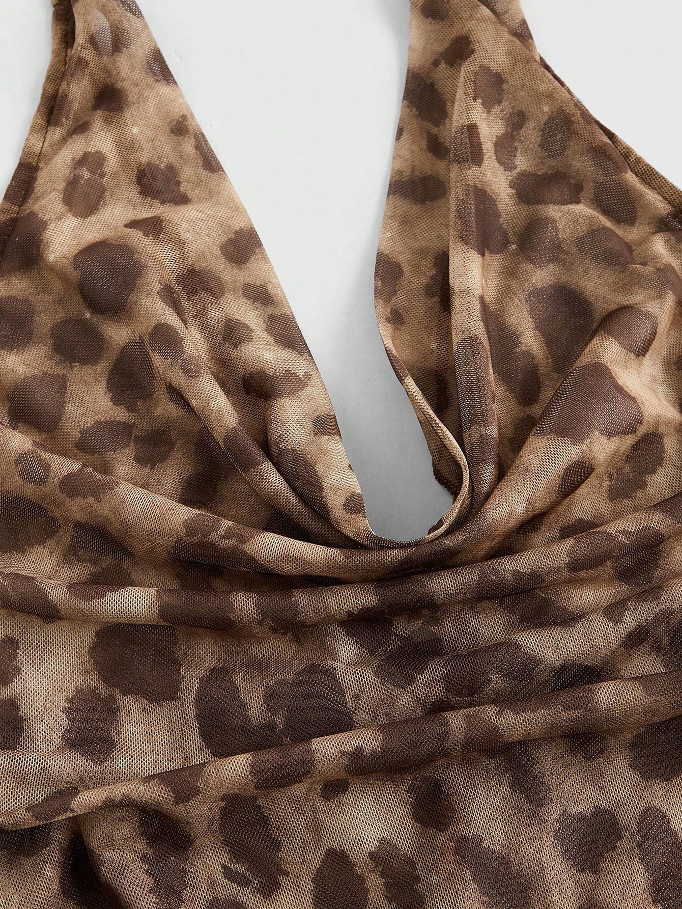 ROMWE J-Fashion Vestido mini sexy de club con estampado de leopardo para mujer