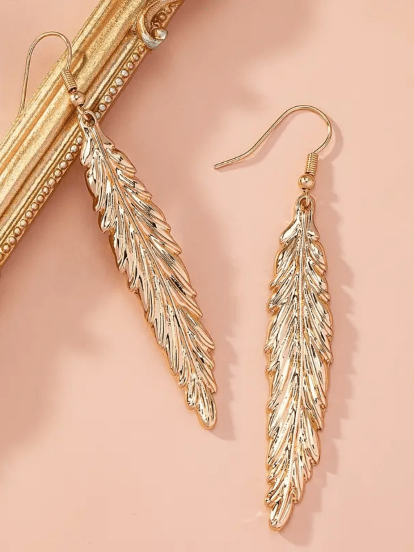 Pendientes Colgantes De Plumas De Moda Para Mujer
