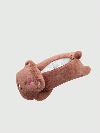 ROMWE Kawaii Bolso de mano/estuche de almacenamiento/estuche para lápices con forma de oso adorable para el Día de San Valentín