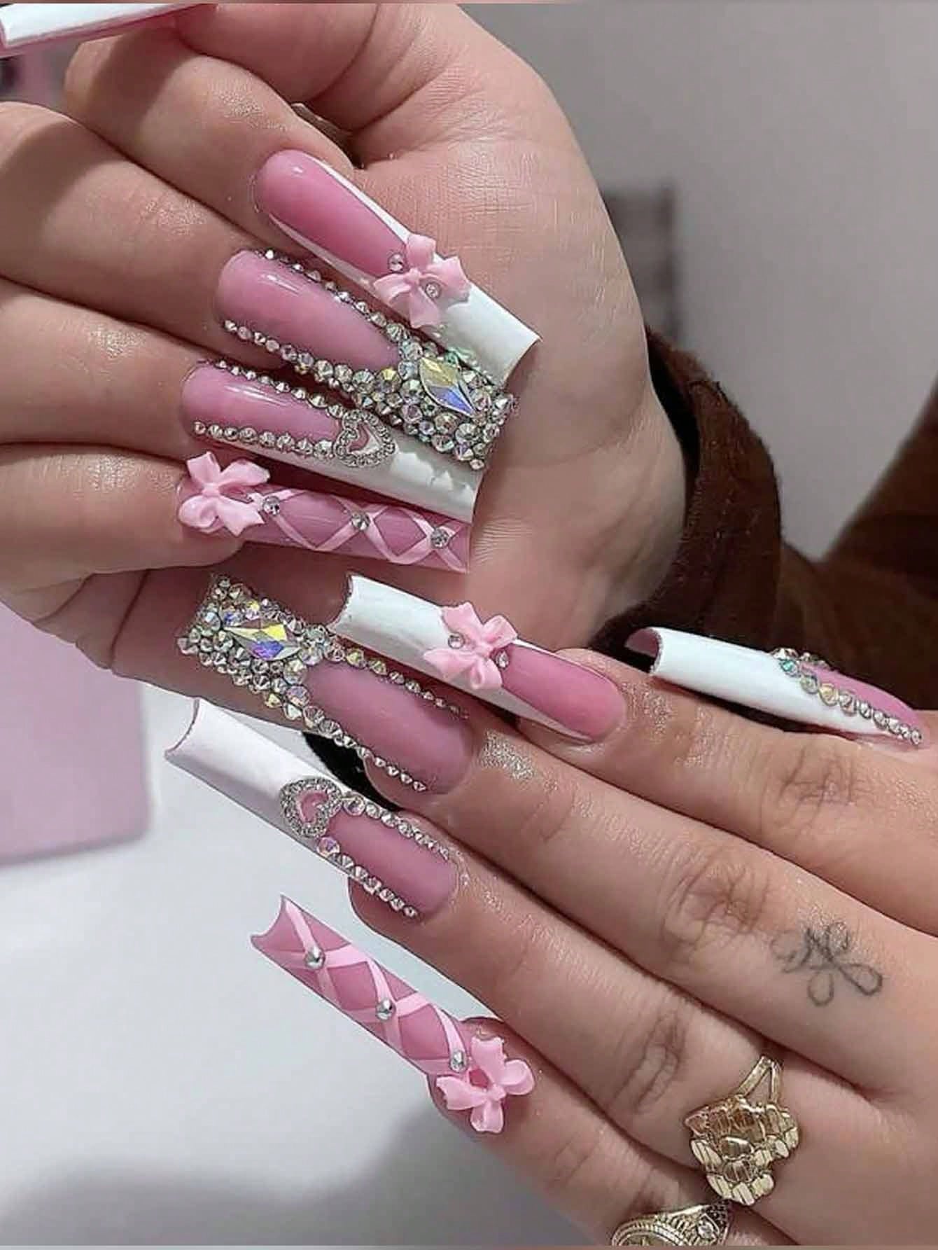 Láminas de uñas de cristal con lazo de brillantes de colores, cristales de brillantes AB para uñas, joyería de uñas en 3D con lazo de brillantes, diamantes de imitación planos con lazo para pulido de uñas