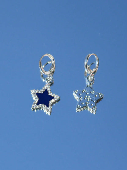 ROMWE Street Life 1 par Pendientes largos moda aleación de zinc con estrella con diseño de diamante de imitación para mujeres para decoración diaria