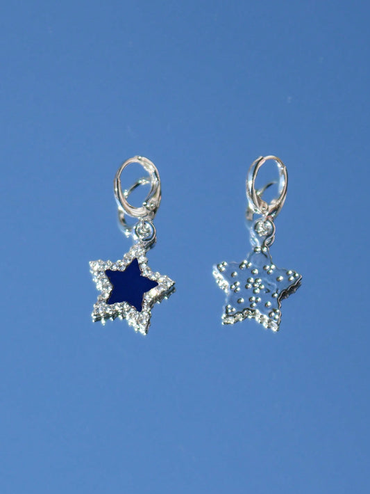 ROMWE Street Life 1 par Pendientes largos moda aleación de zinc con estrella con diseño de diamante de imitación para mujeres para decoración diaria