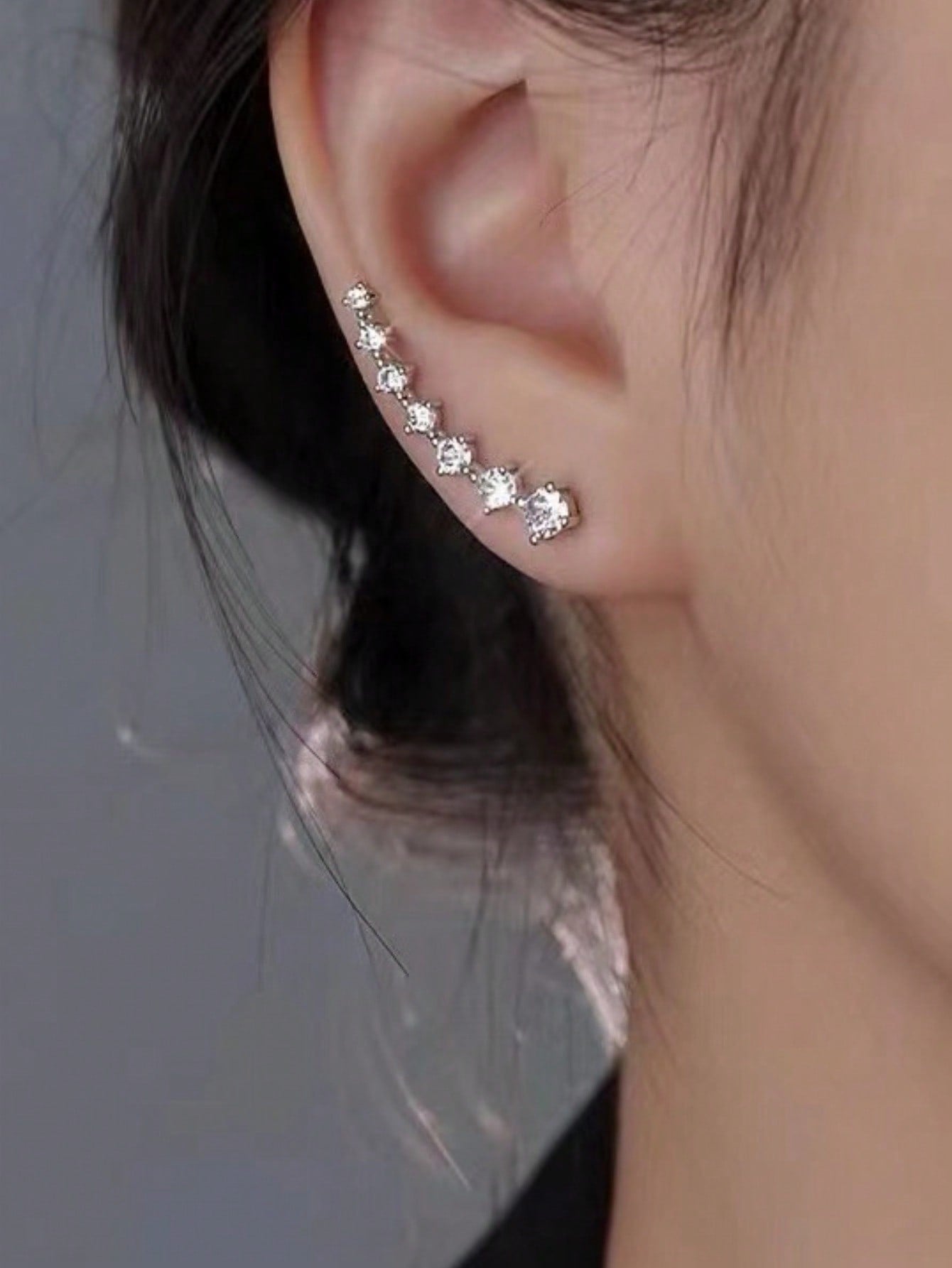 1 par de pendientes de aro de estilo francés de aleación a la moda con diseño elegante y minimalista