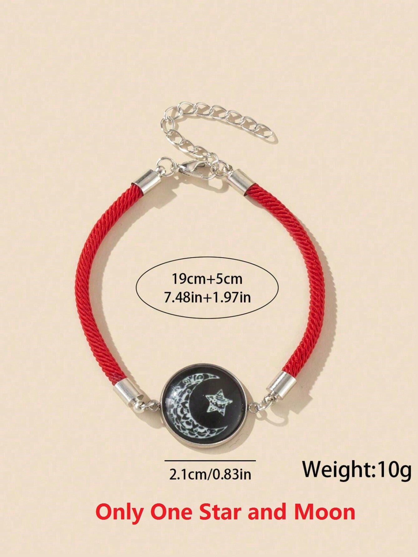 2 piezas/set brazalete de pareja con luna y sol luminosos, adecuado como regalo de hombres a novias