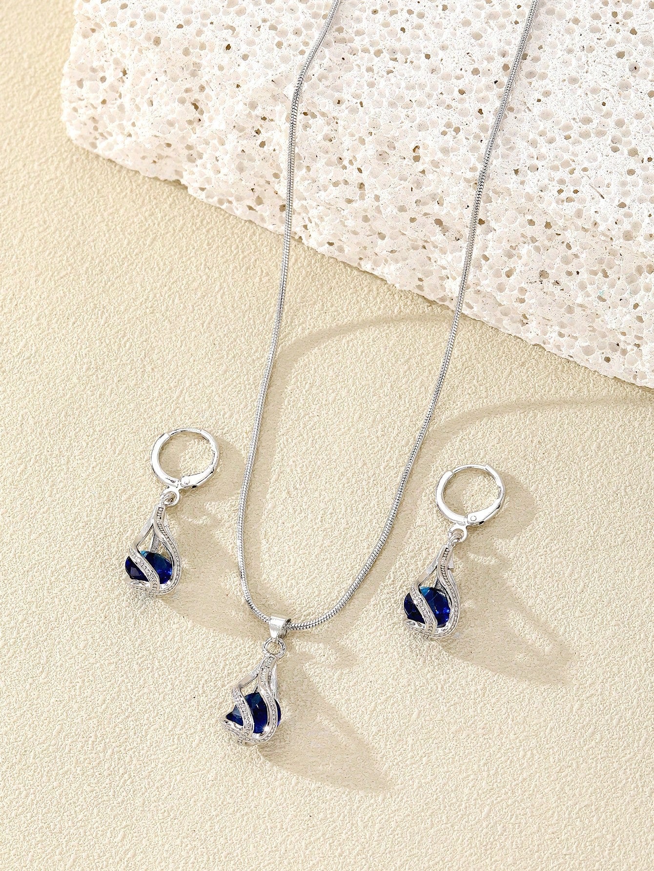 3 Piezas Conjunto De Joyería Para Mujeres, Pendientes Y Collar Con Colgante De Lágrima De Cristal Y Circonita Cúbica Para Bodas Y Fiestas