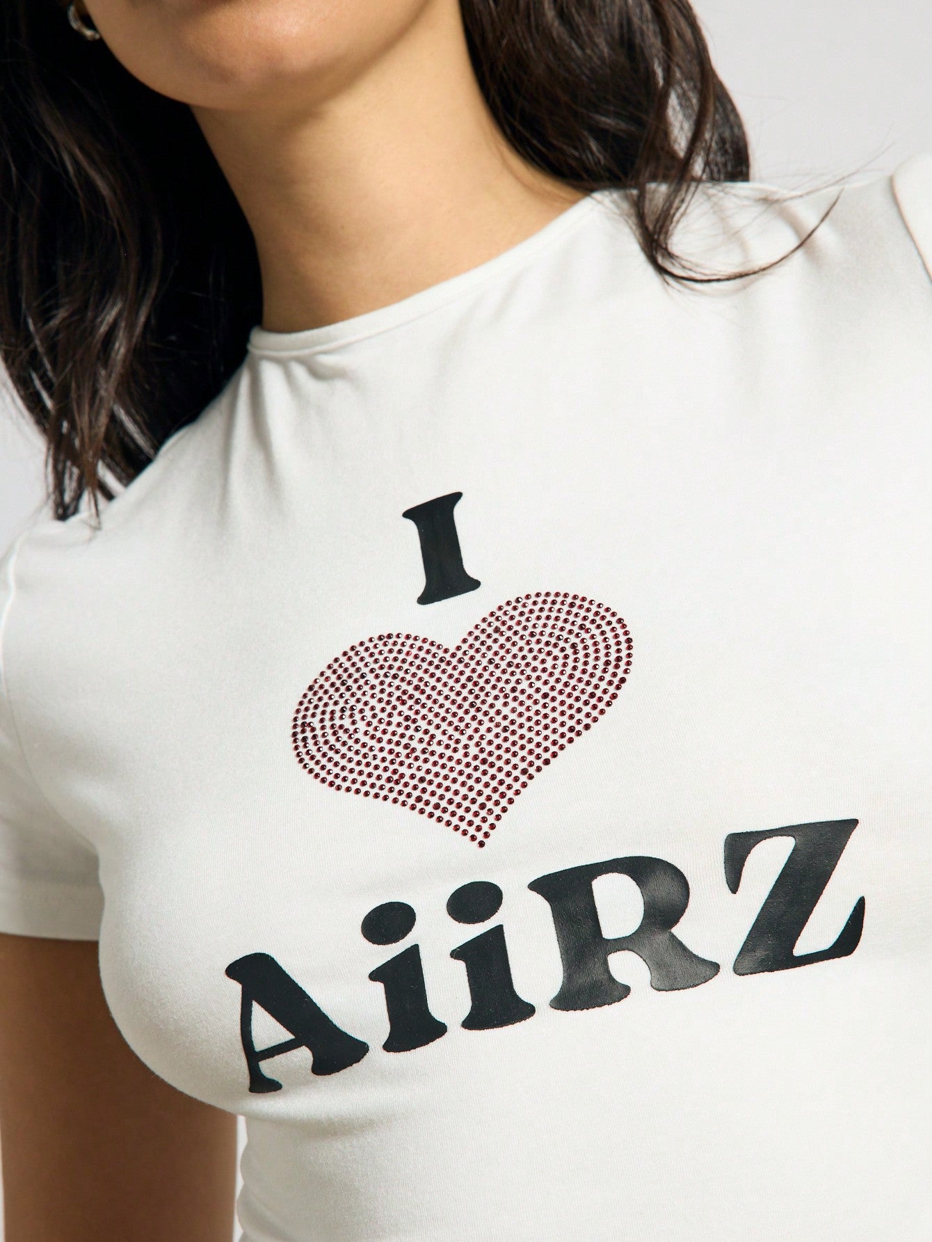 AiiRZ Camiseta ajustada con estampado gráfico "I Love AiiRZ"