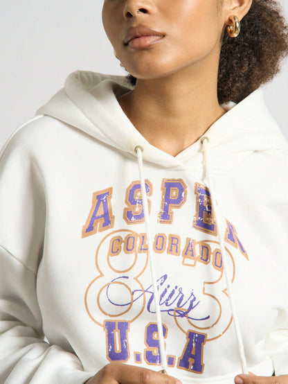 AiiRZ Sudadera corta oversize con estampado gráfico delantero