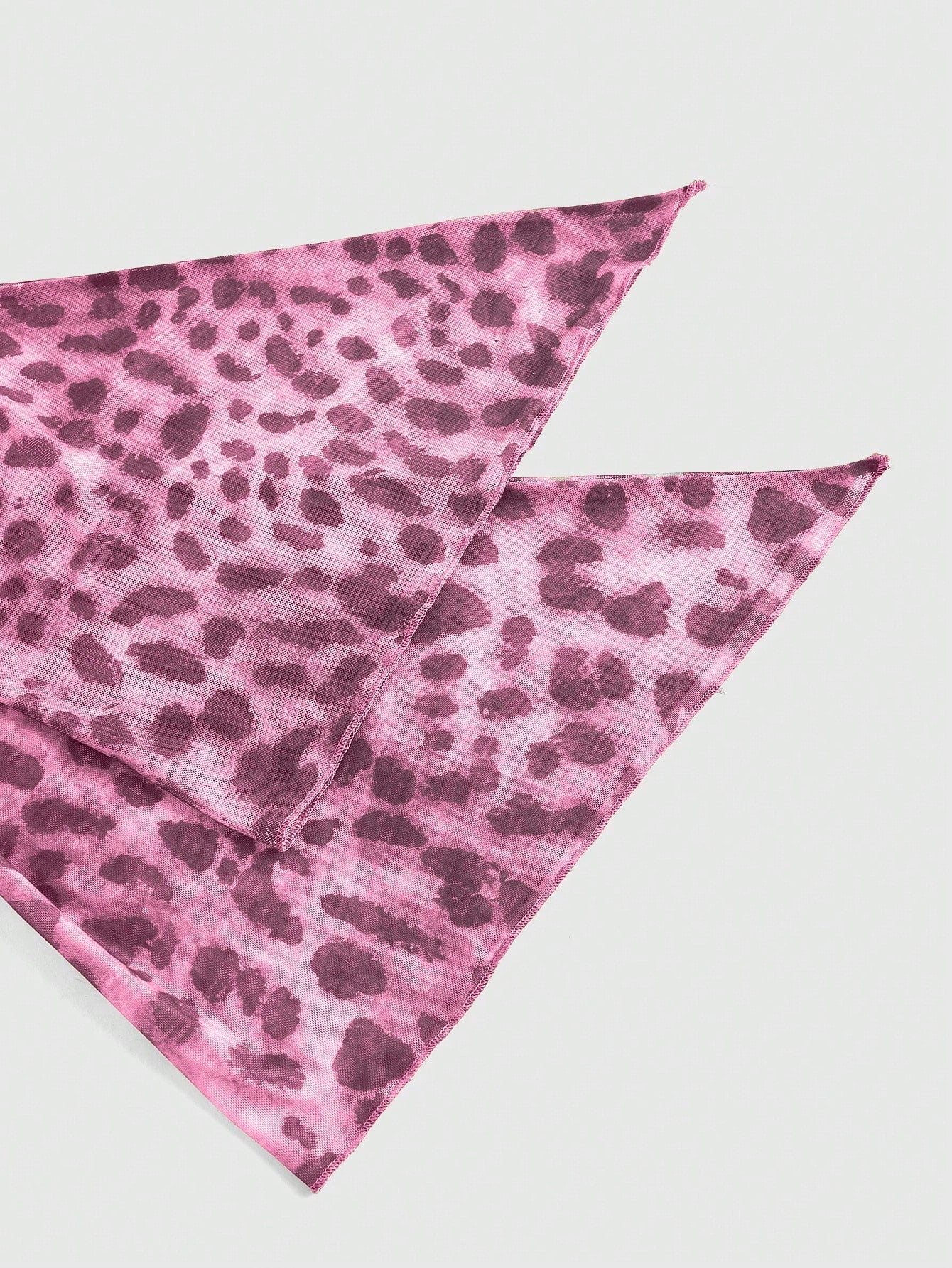 ROMWE Blusa con volantes de malla con estampado de leopardo para mujer