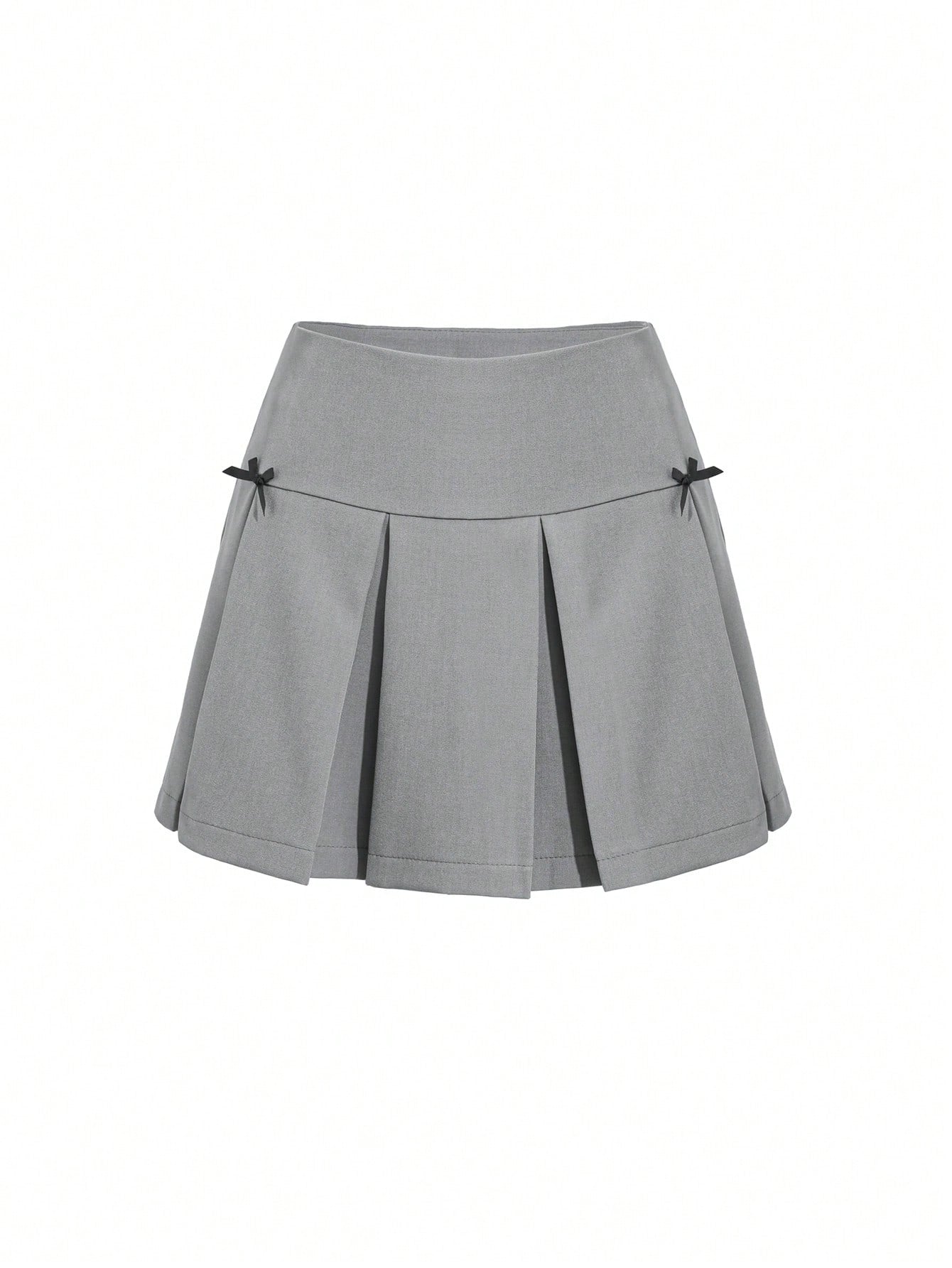 Dazy X KIMYOUJUNG Falda corta plisada para mujer con decoración de lazo