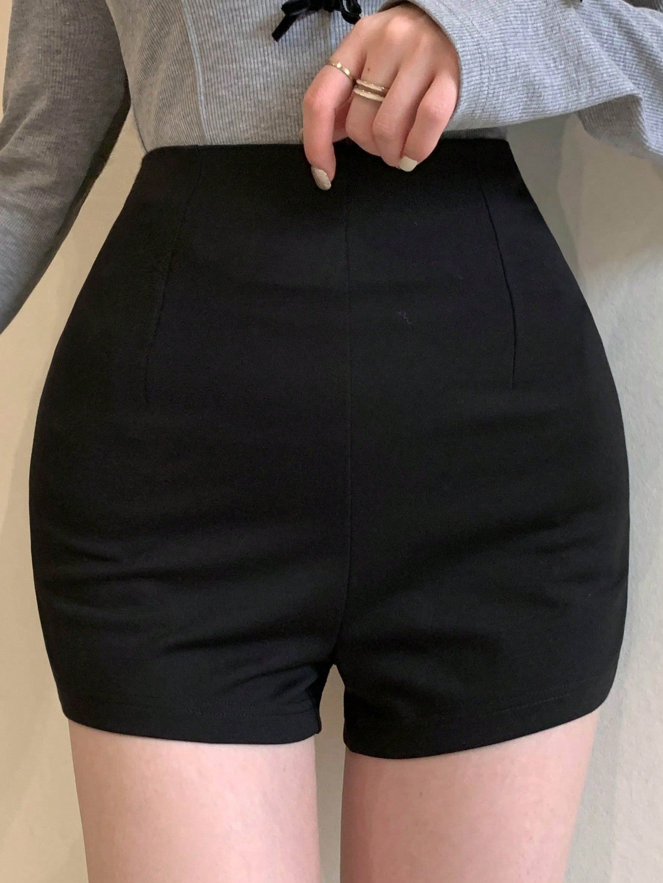 DAZY Pantalones Cortos De Mujer De Ajuste Delgado De Color Sólido