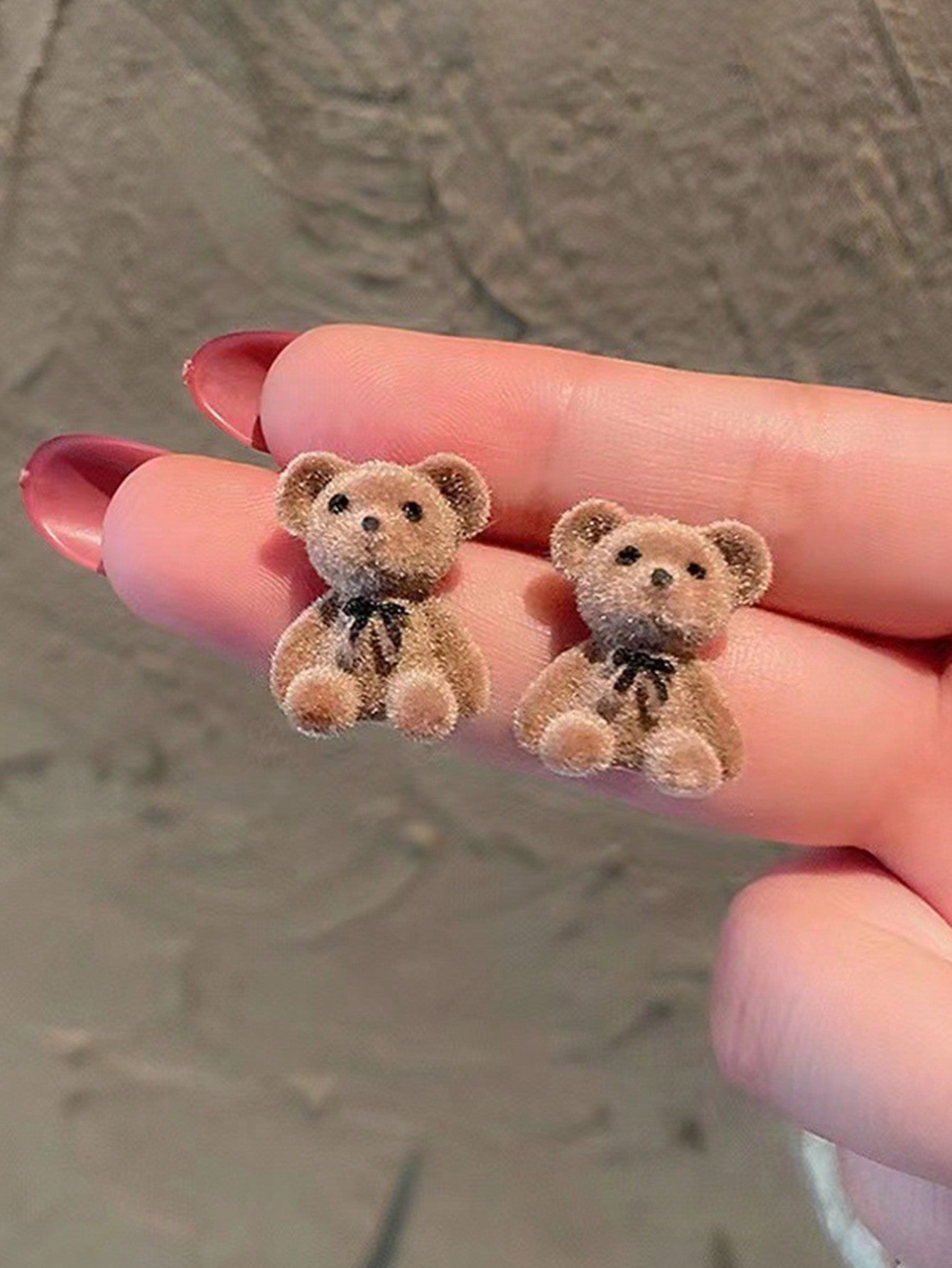 1 par de aretes de oso de peluche lindos, buen accesorio para uso diario de niñas