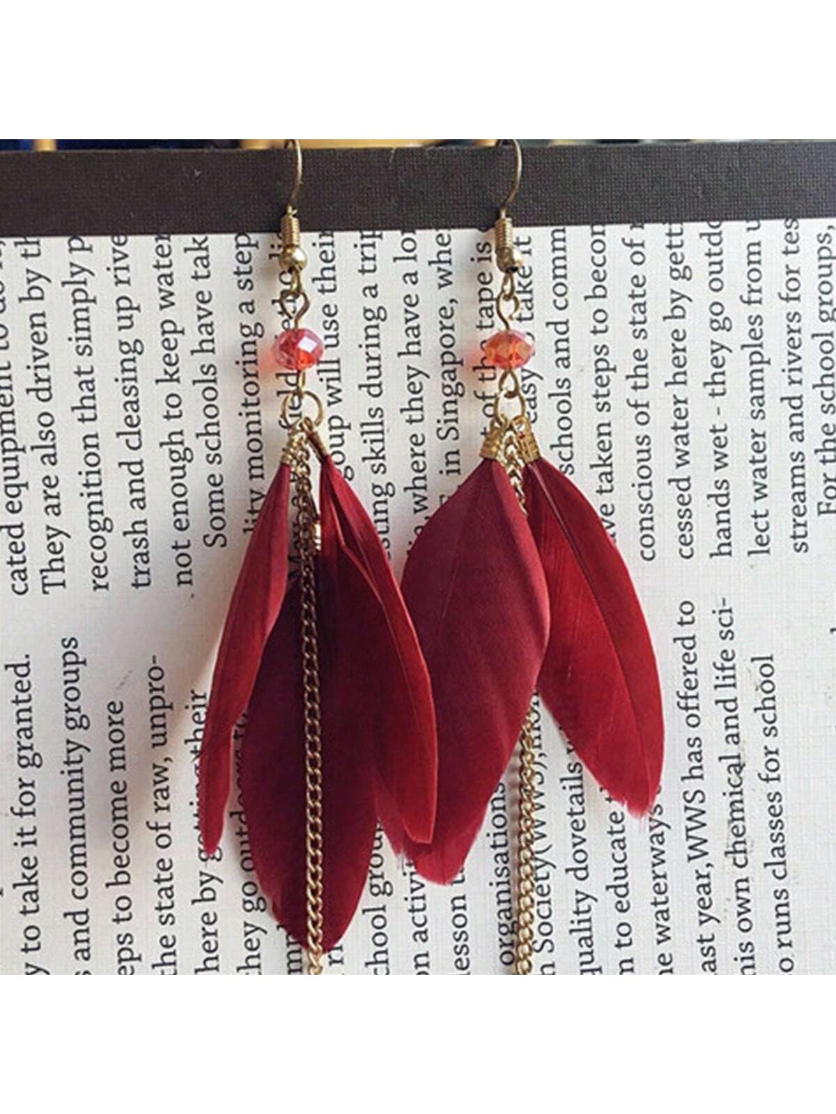 Aretes Estilo Bohemio De Playa Con Plumas Y Borlas Para Vacaciones, Plumas Naturales Multicolores, Arete Con Flecos
