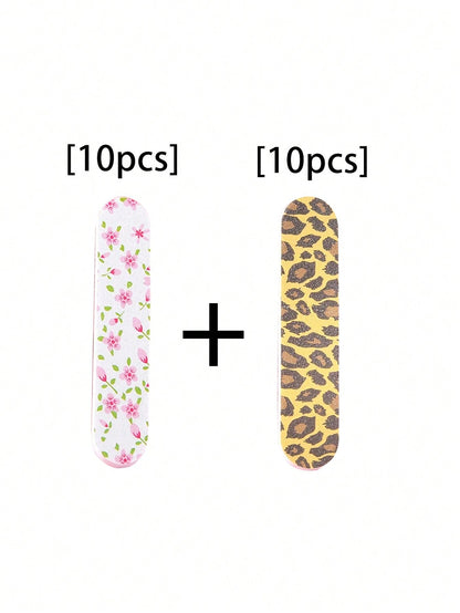 50 piezas Limas de uñas portátiles duraderas de doble cara, aptas para uñas naturales y artificiales, diseño compacto y colorido para manicura y pedicura