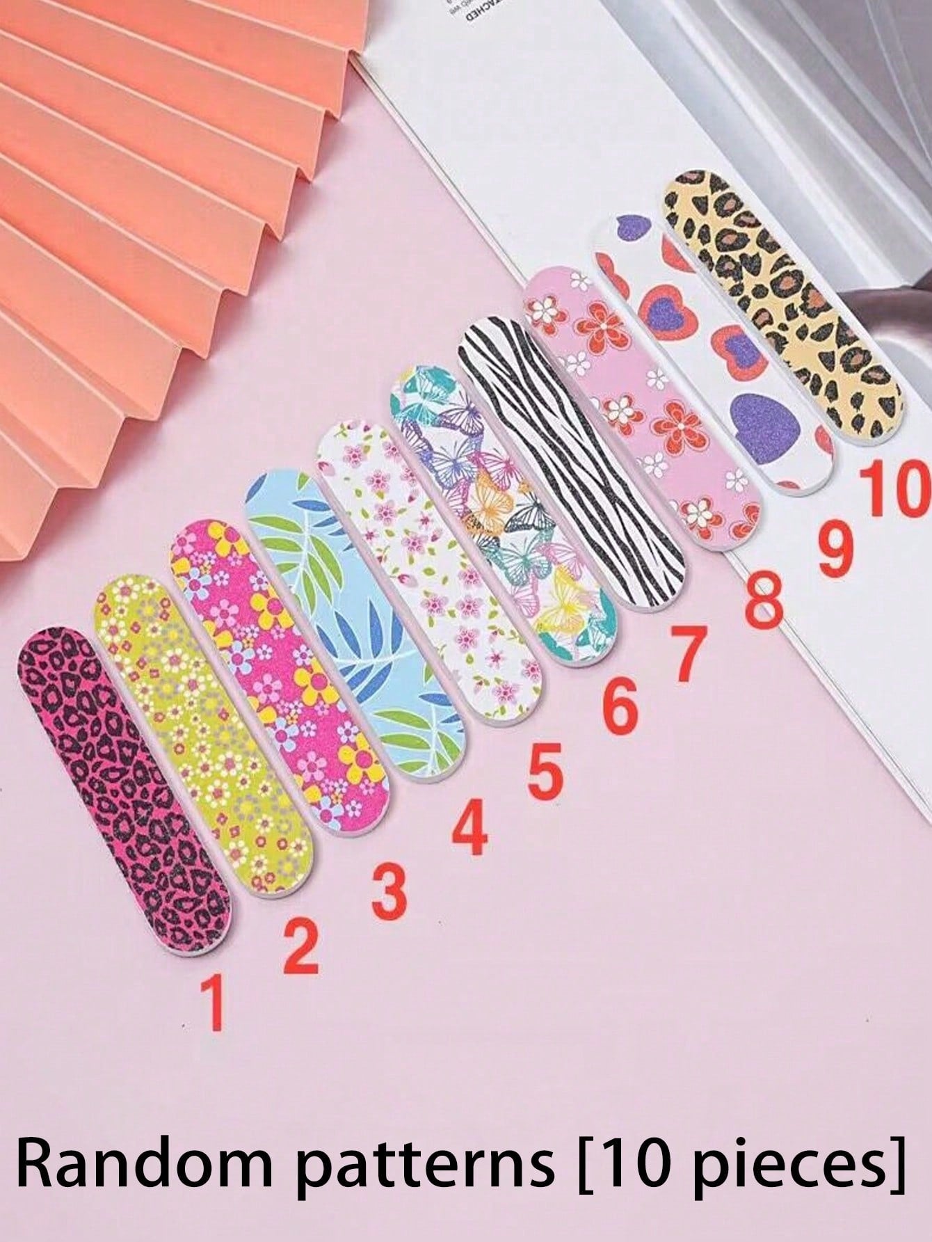 50 piezas Limas de uñas portátiles duraderas de doble cara, aptas para uñas naturales y artificiales, diseño compacto y colorido para manicura y pedicura
