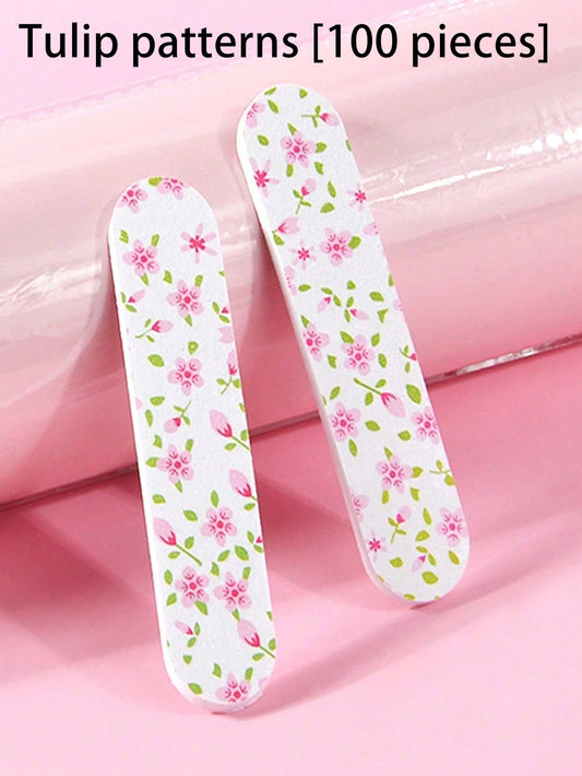 50 piezas Limas de uñas portátiles duraderas de doble cara, aptas para uñas naturales y artificiales, diseño compacto y colorido para manicura y pedicura