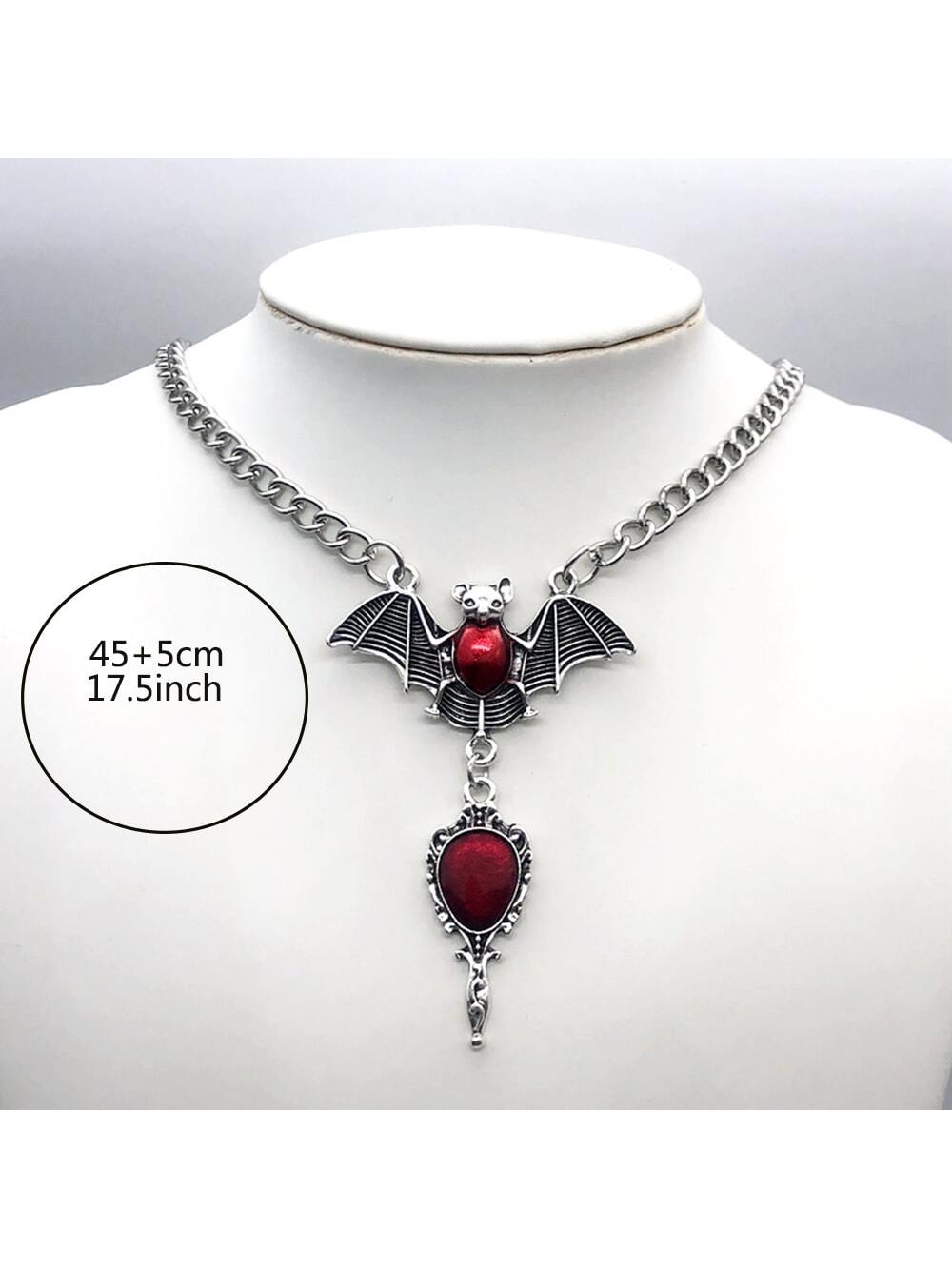 1 Pieza Collar Colgante Con Forma De Murciélago Estilo Gótico Para Mujeres Y Niñas, Joyería Dorada Vintage