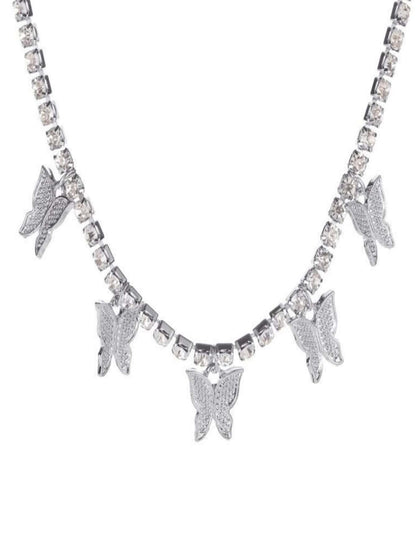 1 pieza Collar diamante colgante de mariposa adecuado para mujeres