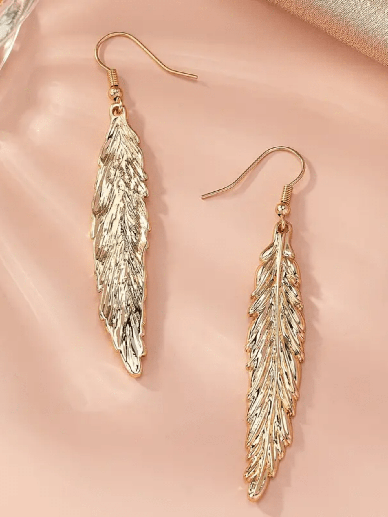 Pendientes Colgantes De Plumas De Moda Para Mujer