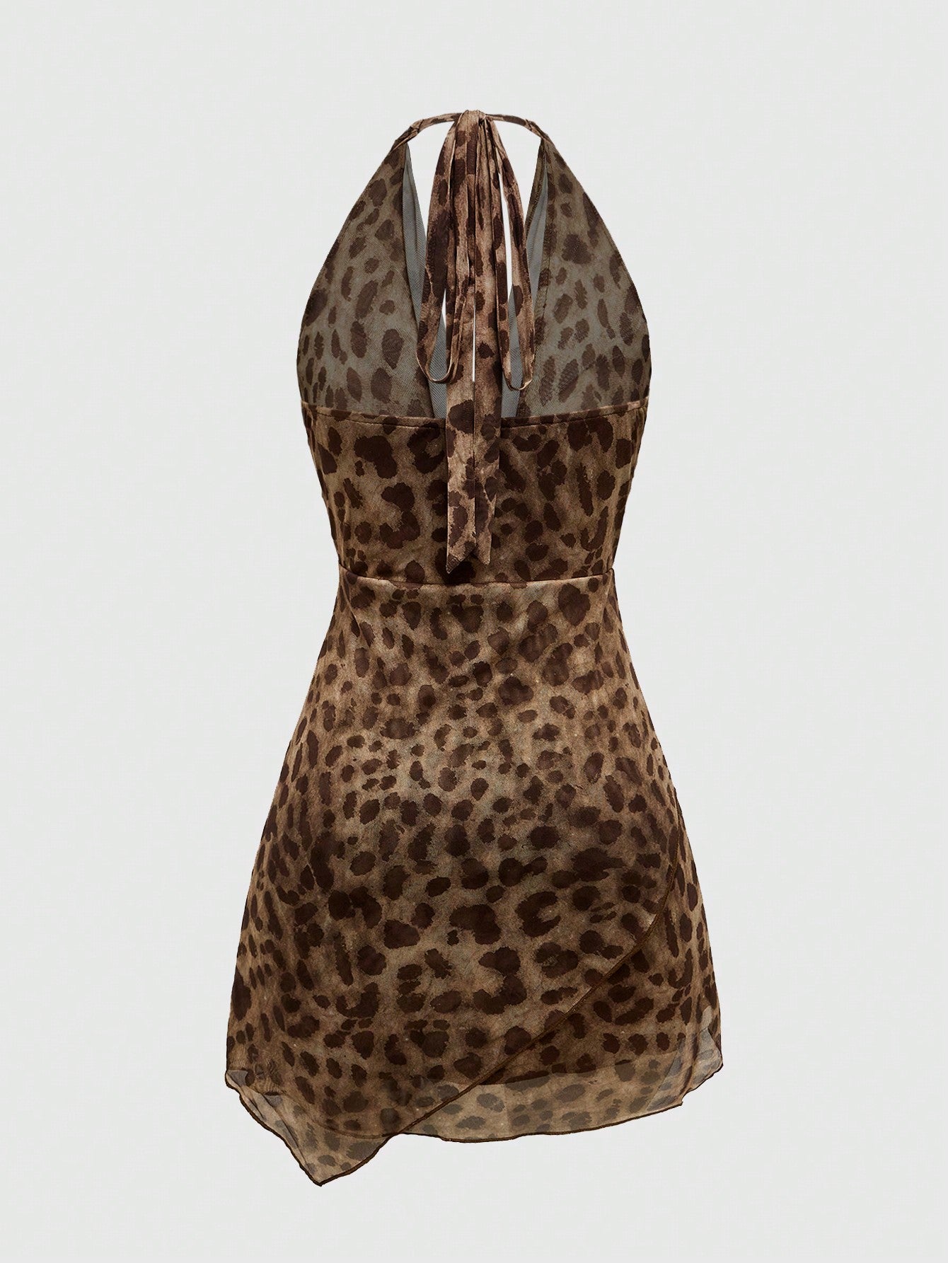 ROMWE J-Fashion Vestido mini sexy de club con estampado de leopardo para mujer