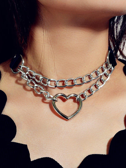 SHEIN ICON Gargantilla con accesorio de corazón a capas