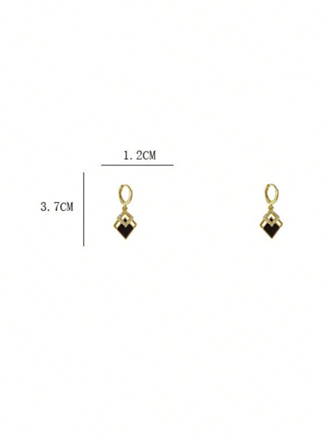 1 par de pendientes de clip elegantes con diseño rómbico, pendientes de moda y personalidad, aptos para el uso diario de las mujeres