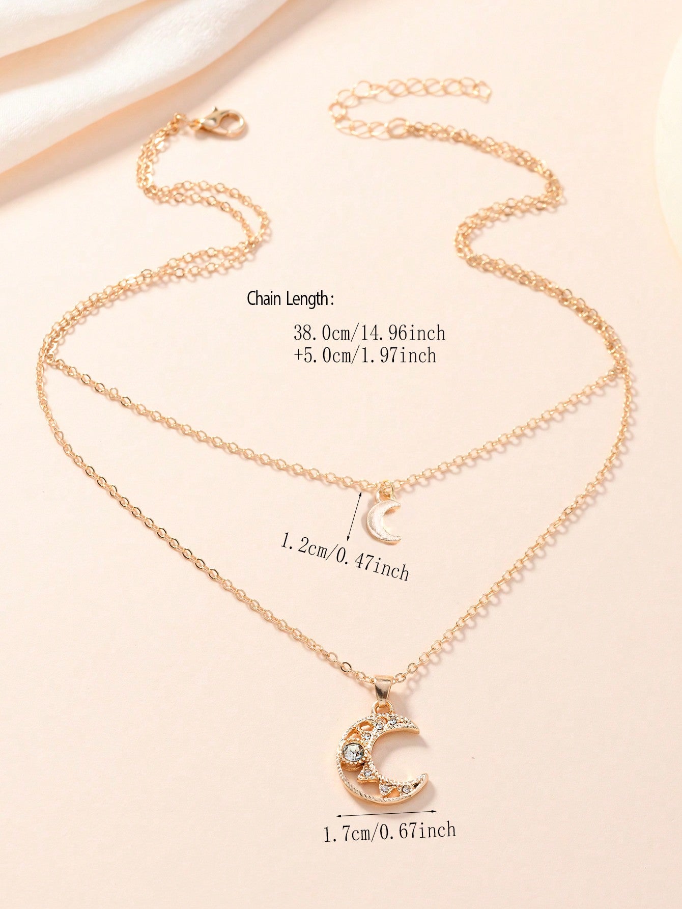 1 pieza Collar con colgante de luna de varias capas, adecuado para uso diario casual y ocasiones de fiesta de mujeres