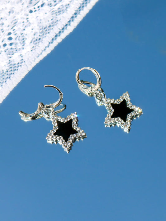 ROMWE Street Life Pendientes largos con diamante de imitación con estrella