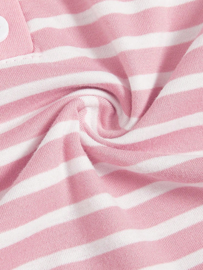 ROMWE Kawaii Camiseta a rayas 2 en 1 para mujer, escolar