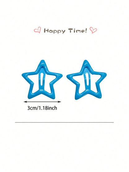DIYPLUS 10-25 piezas Pasadores de pelo con diseño de estrellas de colores aleatorios, accesorios de pelo estrellas lindos y a la moda para niñas, adecuados para la escuela.