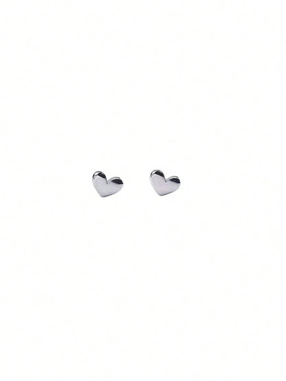 2 pares de pendientes delicados con forma de corazón pequeños, adecuados para niñas, regalo de cumpleaños