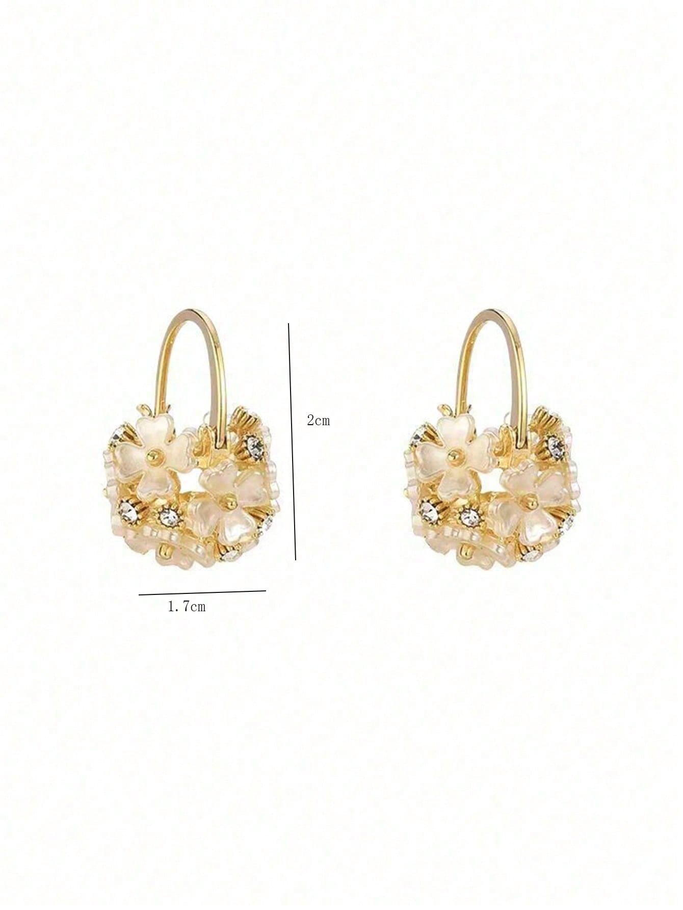 1 Par De Aretes De Lujo Con Bola De Flor De Concha Para Mujeres Que Pueden Usarse A Diario