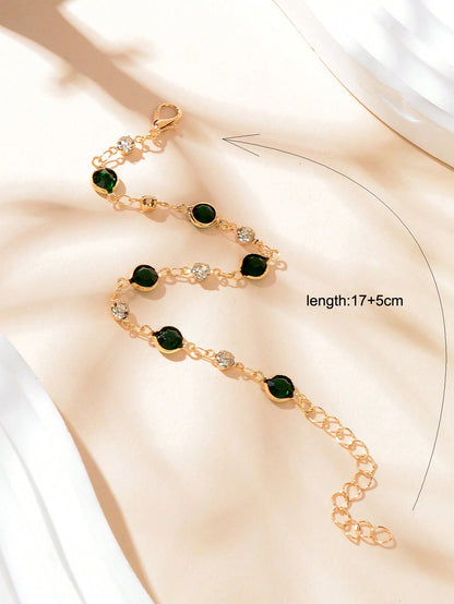 Pulsera con diseño de diamante de imitación