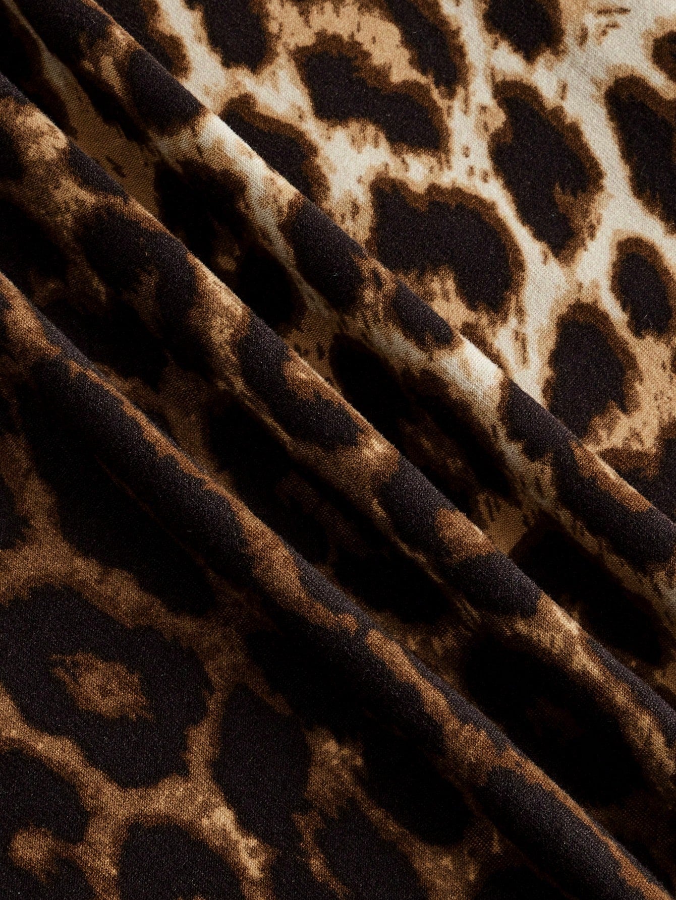 ROMWE Hippie Camiseta de manga descubierta sexy con estampado de leopardo vintage para mujer de talla grande