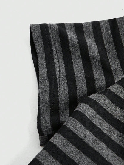 ROMWE Playera Corta De Tirantes De Rayas Con Borde De Encaje Para Mujer