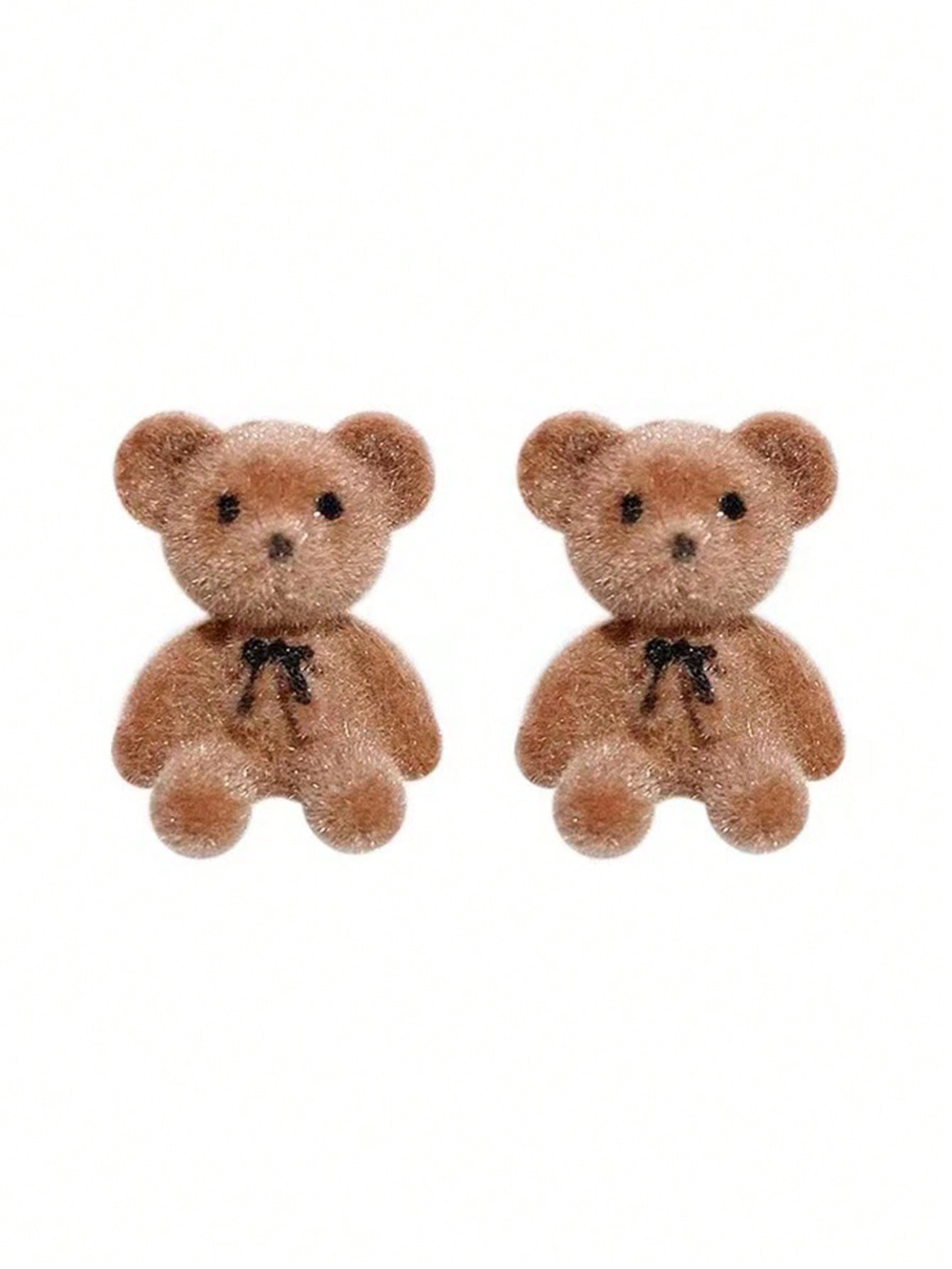 1 par de aretes de oso de peluche lindos, buen accesorio para uso diario de niñas