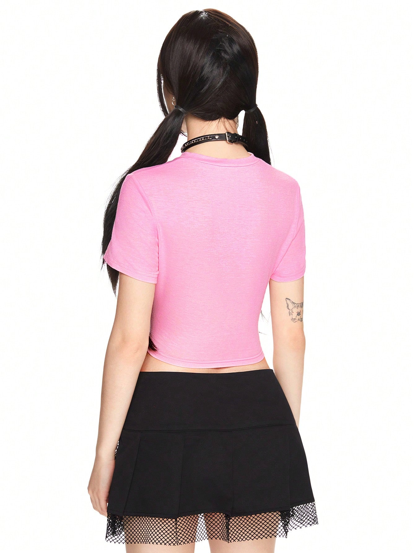 ROMWE Anime Camiseta corta de verano informal con estampado de dibujos animados
