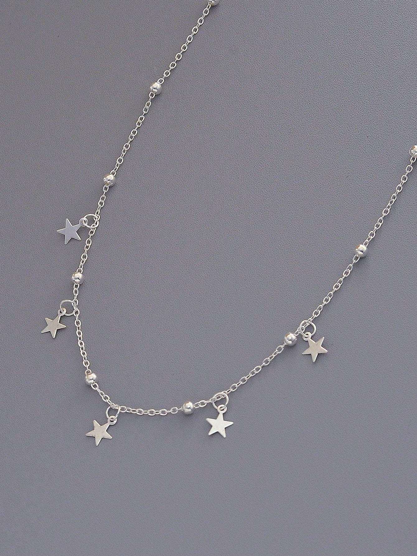 1 Pieza Collar De Plata Con Colgante De Estrella De Cobre Metálico Minimalista De Moda Para Mujeres Y Niñas, Regalos Para Citas, Vacaciones, Fiestas, Festivales, Uso Diario Y Colección De Joyas.