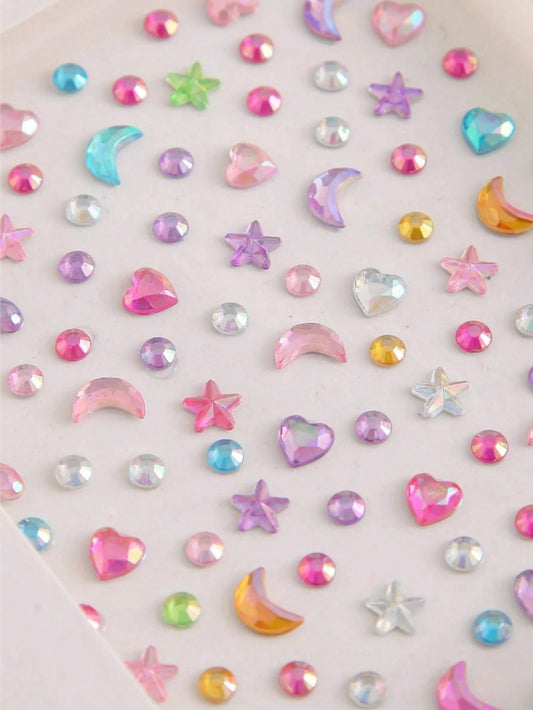 ROMWE Fairycore Decoración reluciente de brillo y joyas faciales para mujer