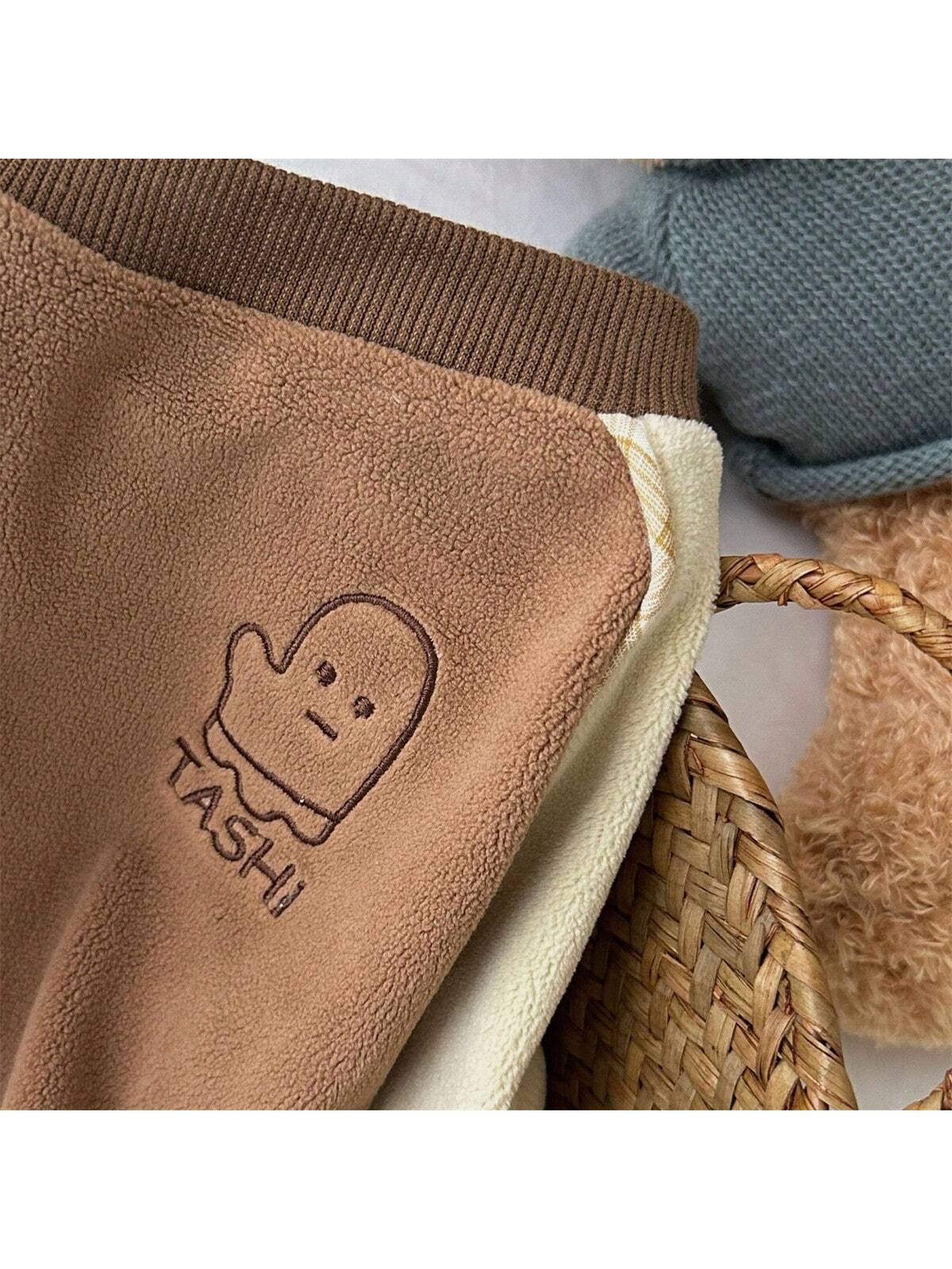 1 pieza Ropa para mascotas de color café con cuello redondo y mangas raglan para perros y gatos pequeños/medianos, otoño/invierno