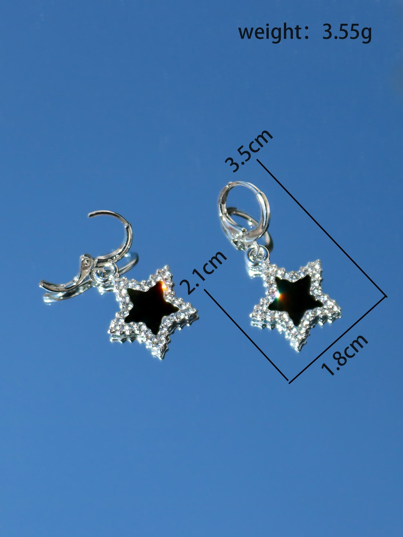 ROMWE Street Life Pendientes largos con diamante de imitación con estrella