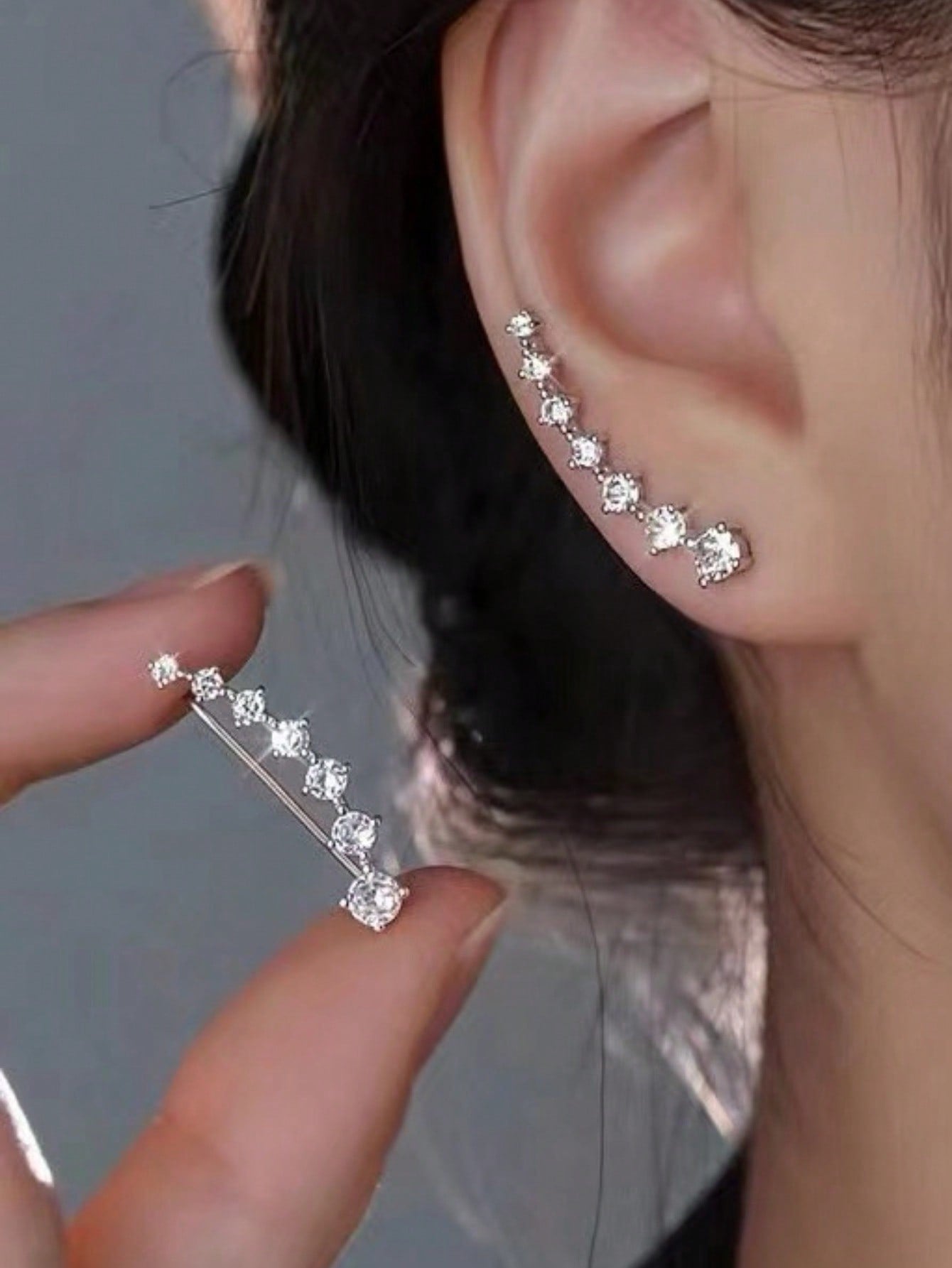 1 par de pendientes de aro de estilo francés de aleación a la moda con diseño elegante y minimalista