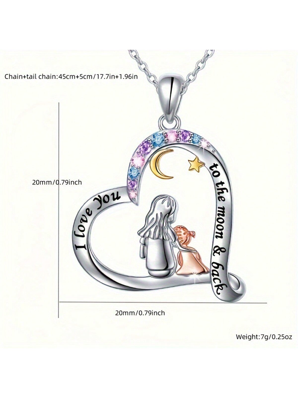1 pieza Nuevo Collar de Temática Madre-Hija, colgante de moda de estilo europeo y americano, joyería bicolor chapada en regalo del Día de la Madre