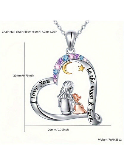 1 pieza Nuevo Collar de Temática Madre-Hija, colgante de moda de estilo europeo y americano, joyería bicolor chapada en regalo del Día de la Madre