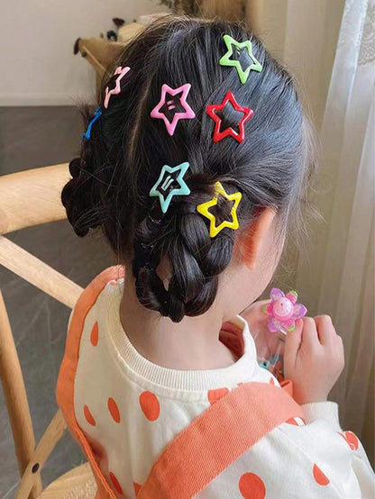 DIYPLUS 10-25 piezas Pasadores de pelo con diseño de estrellas de colores aleatorios, accesorios de pelo estrellas lindos y a la moda para niñas, adecuados para la escuela.