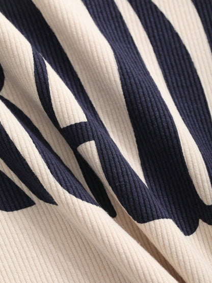 Dazy X KIMYOUJUNG Camiseta De Manga Corta Para Mujer Con Estampado De Letras Y Bloques De Color